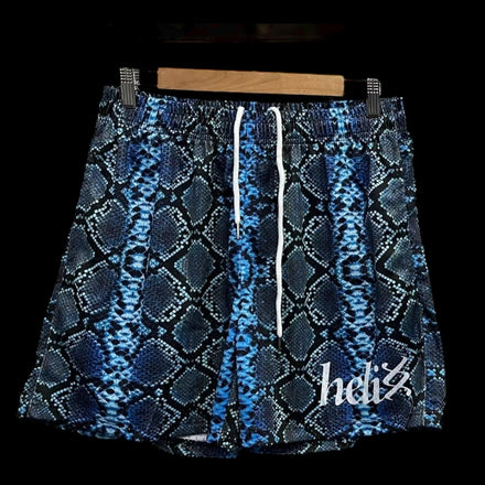 Snakeskin blue helix shorts