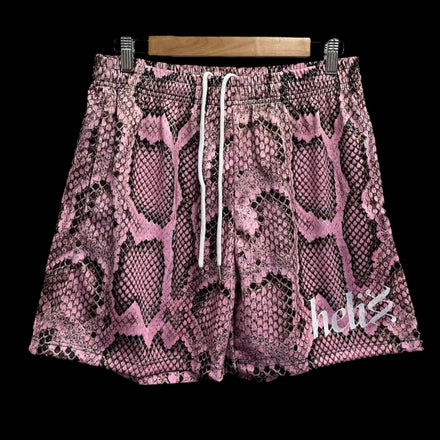 Snakeskin pink helix shorts